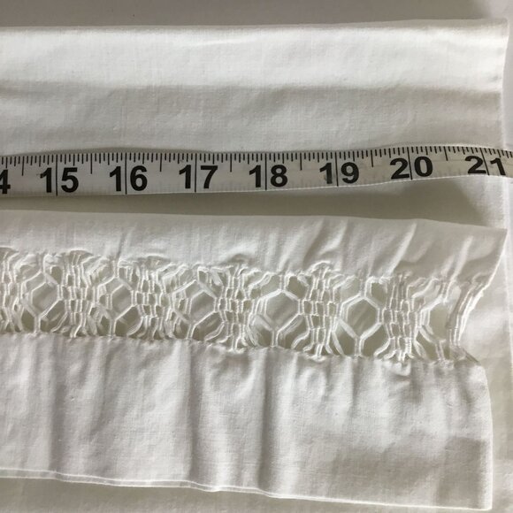 VTG Ivory Muslin Full Sheet 81x108 Hemstitched Pillowcases Cottagecore Farmhouse - Picture 10 of 10